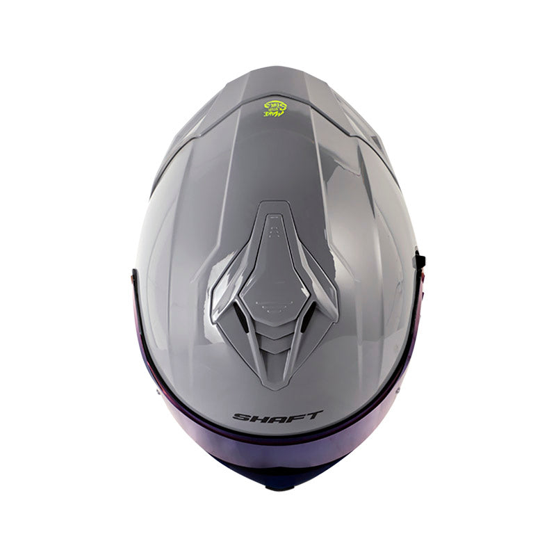 CASCO SHAFT SH-598GTR SOLID GRIS AMARILLO NEON VISOR AZUL