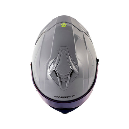CASCO SHAFT SH-598GTR SOLID GRIS AMARILLO NEON VISOR AZUL