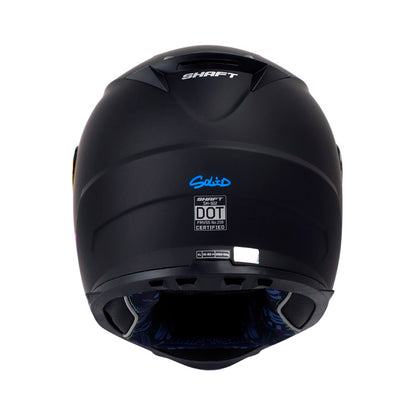 CASCO SHAFT SH-502 SOLID MATE NEGRO AZUL VISOR IRIDIUM AZUL