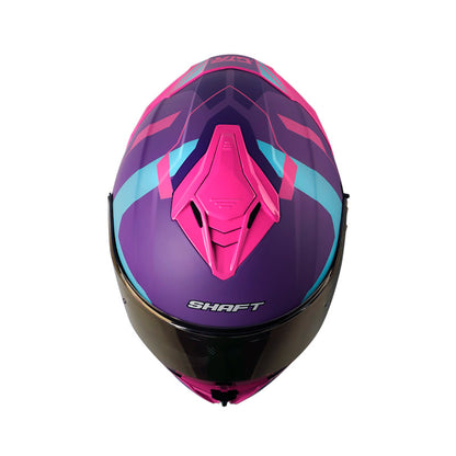 CASCO SHAFT SH-598GTR EMAN MATE MORADO AZUL VISOR IRIDIUM