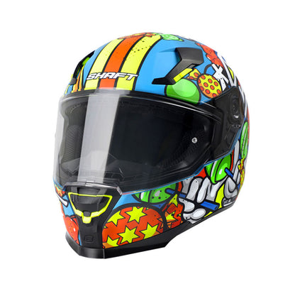 CASCO SHAFT SH-562 TRUE COLOR MATE AZUL AMARILLO NEON