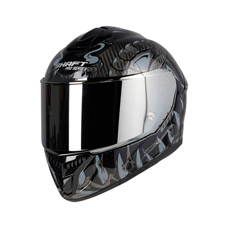 CASCO SHAFT SH-620C EVO LIZZARD NEGRO GRIS VISOR PLATA