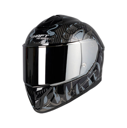 CASCO SHAFT SH-620C EVO LIZZARD NEGRO GRIS VISOR PLATA