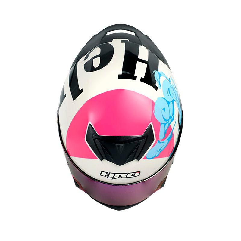 CASCO HRO HRO-511 SMOKEY AZUL FUCSIA VISOR HUMO