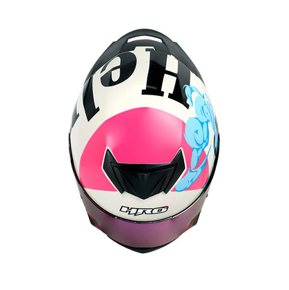 CASCO HRO HRO-511 SMOKEY AZUL FUCSIA VISOR HUMO
