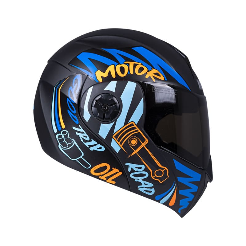 CASCO ICH ICH-3110DV MOTOR MATE NEGRO AZUL VISOR HUMO