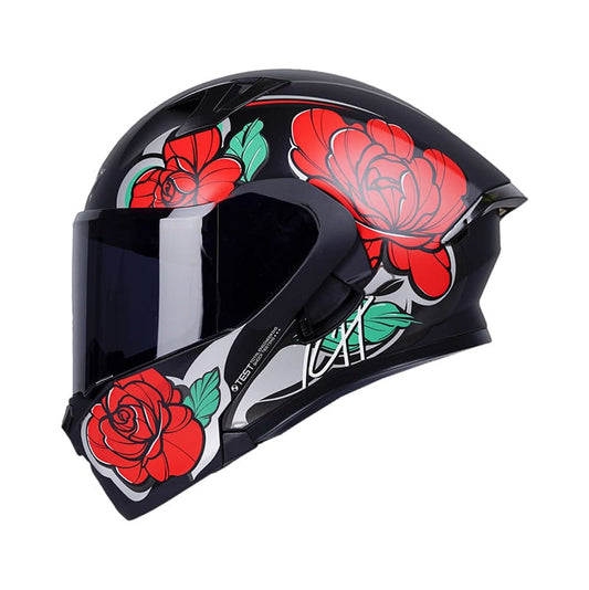 CASCO ICH ICH-3120DV FLOWRISH MATE NEGRO ROJO VISOR HUMO