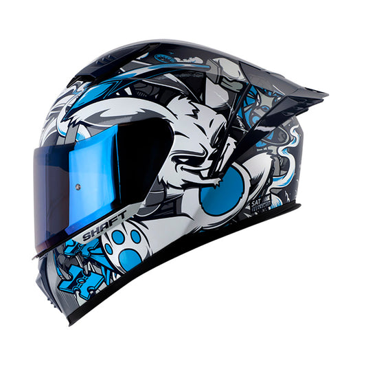 CASCO SHAFT SH-590SR NINJA BUNNY AZUL NAVY BLANCO IRIDIUM