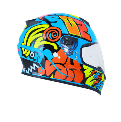 CASCO SHAFT SH-502 LAZY AZUL AMARILLO NEON