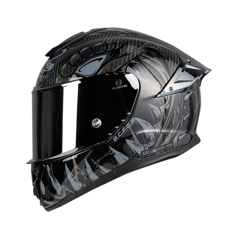 CASCO SHAFT SH-620C EVO LIZZARD NEGRO GRIS VISOR PLATA