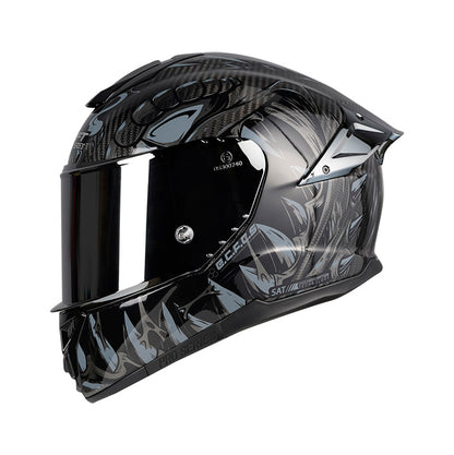 CASCO SHAFT SH-620C EVO LIZZARD NEGRO GRIS VISOR PLATA