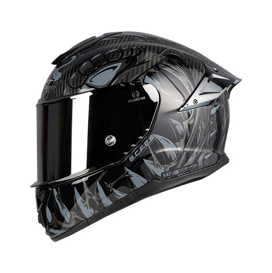CASCO SHAFT SH-620C EVO LIZZARD NEGRO GRIS VISOR PLATA