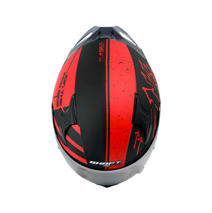 CASCO SHAFT SH-612DV PRO SIDES MATE NEGRO ROJO VISOR PLATA