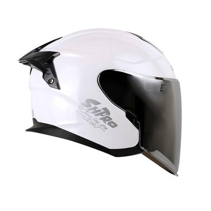 CASCO SHAFT SH-240DV PRO SOLID BLANCO GRIS VISOR PLATA