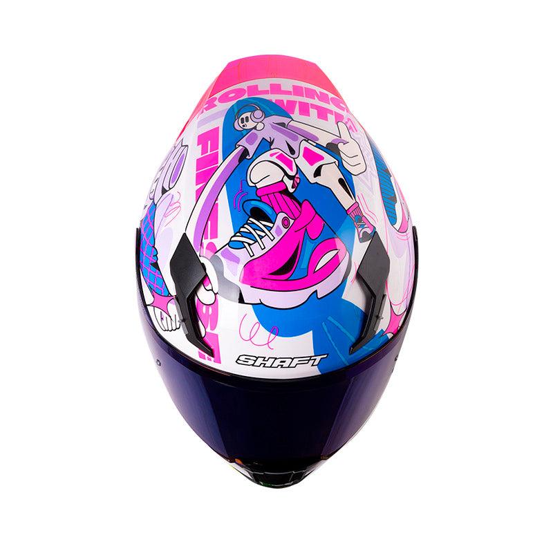 CASCO SHAFT SH-562R FAST FOOT BLANCO MORADO CLARO IRIDIUM