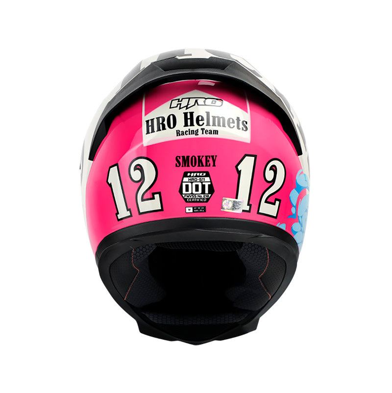 CASCO HRO HRO-511 SMOKEY AZUL FUCSIA VISOR HUMO