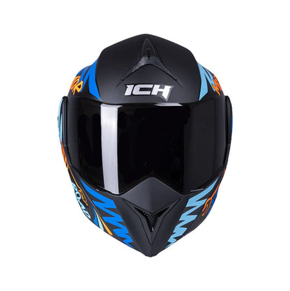 CASCO ICH ICH-3110DV MOTOR MATE NEGRO AZUL VISOR HUMO