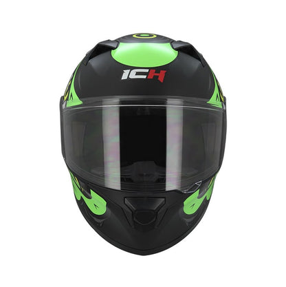 CASCO ICH ICH-503SP RAW MATE NEGRO VERDE NEON