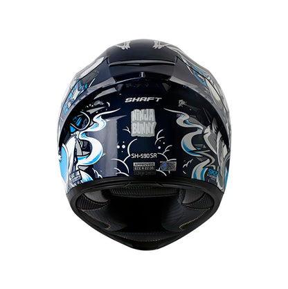 CASCO SHAFT SH-590SR NINJA BUNNY AZUL NAVY BLANCO IRIDIUM