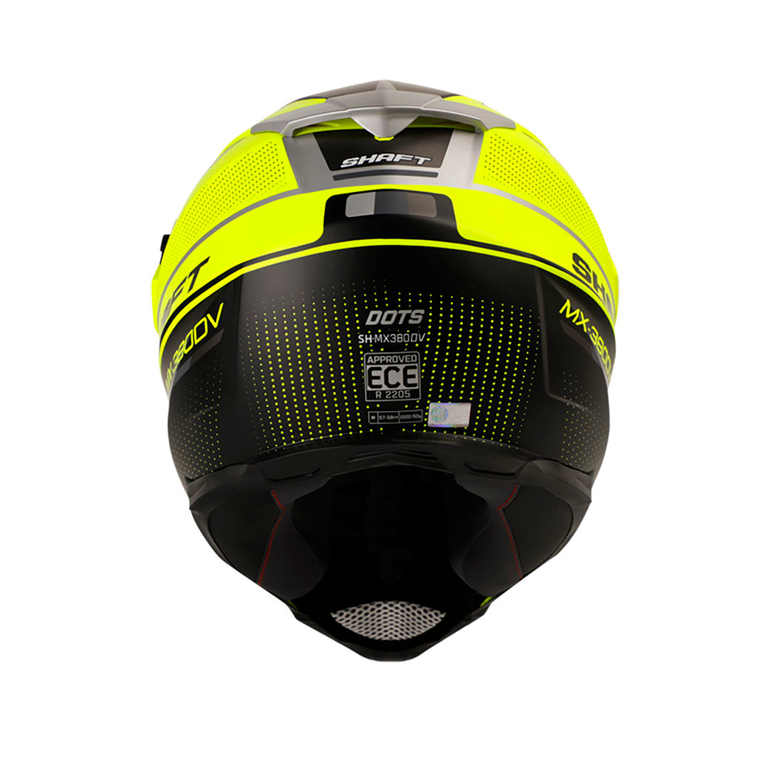 CASCO SHAFT SH-MX380DV DOTS MATE AMARILLO NEON PLATA