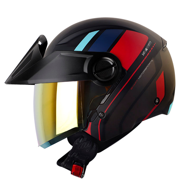 CASCO SHAFT SH-212 SPEC MATE NEGRO ROJO VISOR NARANJA