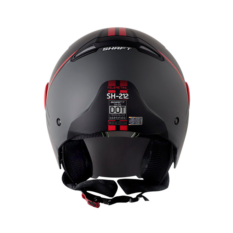 CASCO SHAFT SH-212 TELEMETRY MATE NEGRO ROJO VISOR PLATA
