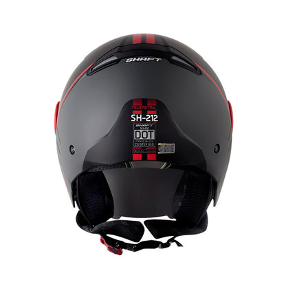 CASCO SHAFT SH-212 TELEMETRY MATE NEGRO ROJO VISOR PLATA