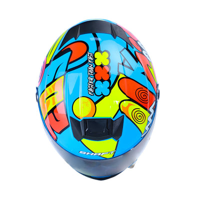 CASCO SHAFT SH-502 LAZY AZUL AMARILLO NEON