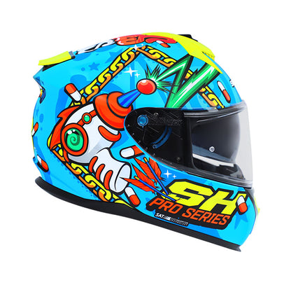 CASCO SHAFT SH-610DV PRO HAPPY MATE AZUL AMARILLO NEON