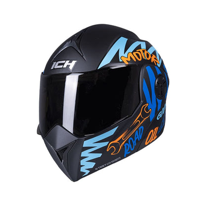 CASCO ICH ICH-3110DV MOTOR MATE NEGRO AZUL VISOR HUMO