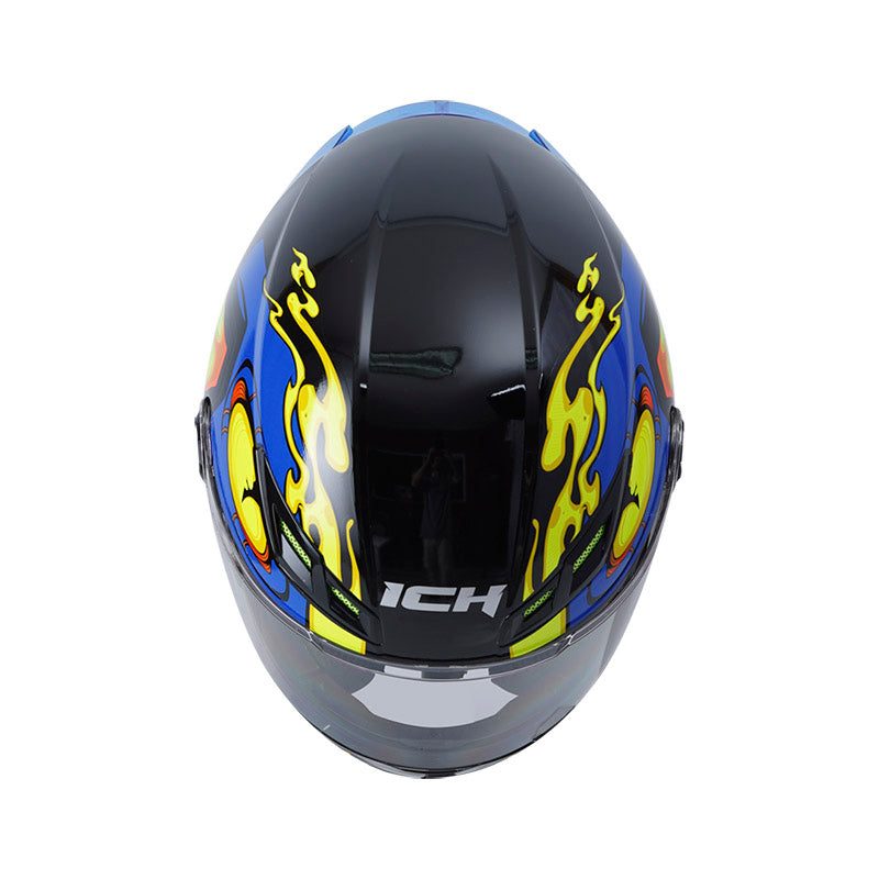 CASCO ICH-501SP GARTO BRILLANTE NEGRO AZUL