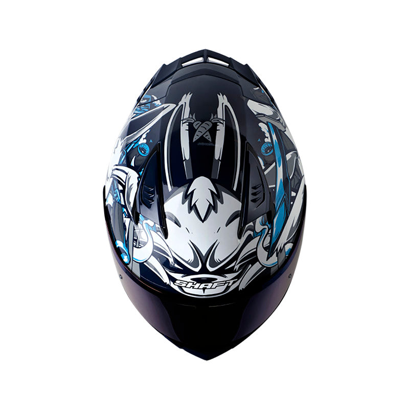 CASCO SHAFT SH-590SR NINJA BUNNY AZUL NAVY BLANCO IRIDIUM