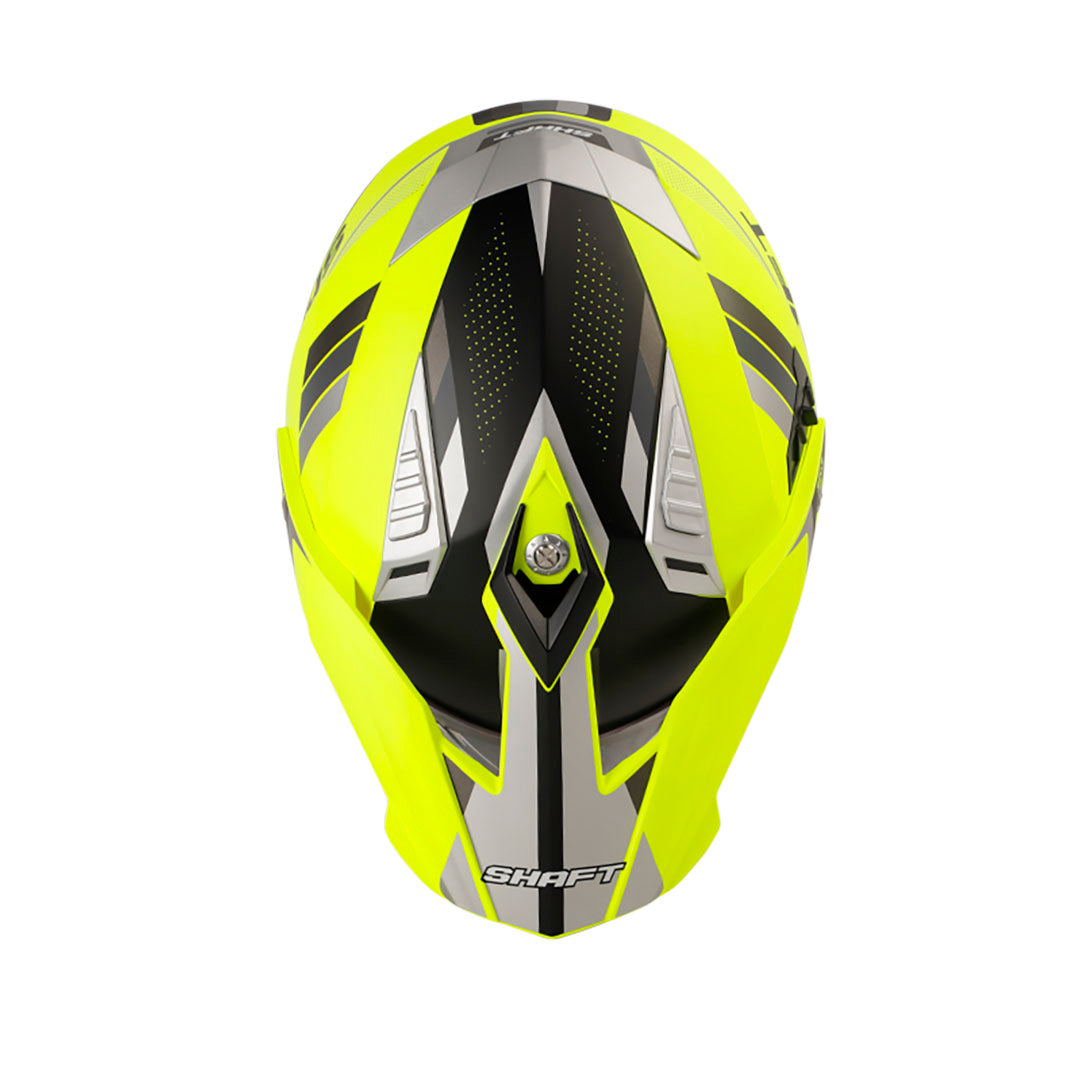 CASCO SHAFT SH-MX380DV DOTS MATE AMARILLO NEON PLATA