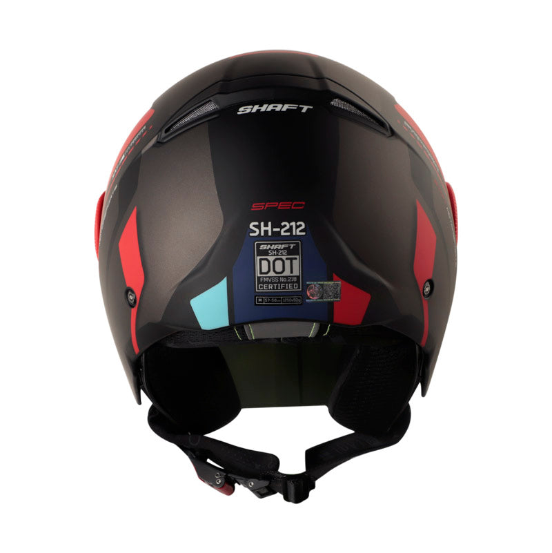 CASCO SHAFT SH-212 SPEC MATE NEGRO ROJO VISOR NARANJA
