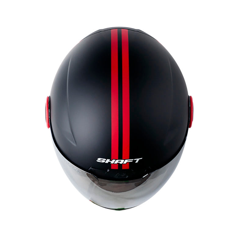 CASCO SHAFT SH-212 TELEMETRY MATE NEGRO ROJO VISOR PLATA