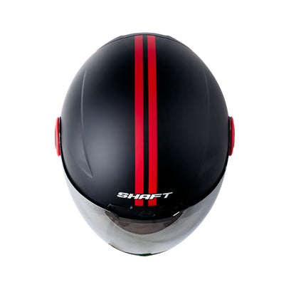 CASCO SHAFT SH-212 TELEMETRY MATE NEGRO ROJO VISOR PLATA