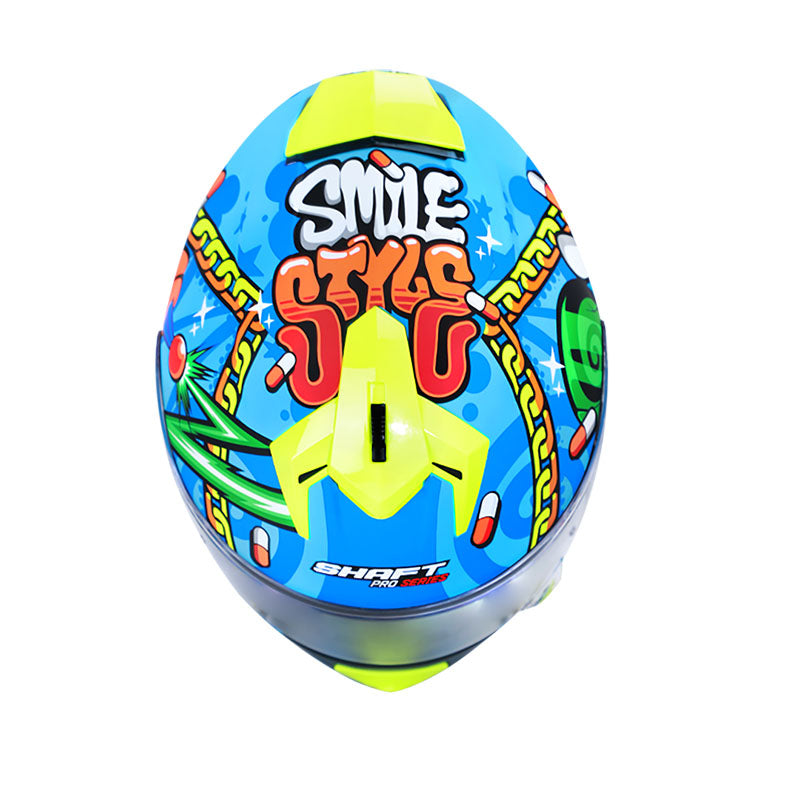 CASCO SHAFT SH-610DV PRO HAPPY MATE AZUL AMARILLO NEON