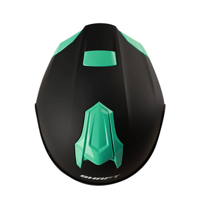 CASCO SHAFT SH-551 SOLID FLOW MATE NEGRO TURQUESA VISOR HUMO