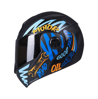 CASCO ICH ICH-3110DV MOTOR MATE NEGRO AZUL VISOR HUMO