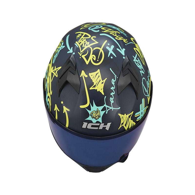 CASCO ICH ICH-503SP PARCE AZUL NAVY TURQUESA VISOR AZUL