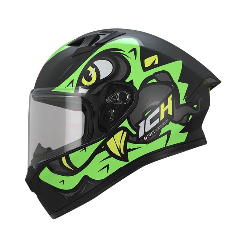 CASCO ICH ICH-503SP RAW MATE NEGRO VERDE NEON
