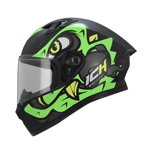 CASCO ICH ICH-503SP RAW MATE NEGRO VERDE NEON