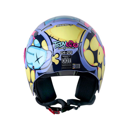 CASCO SHAFT SH-212 TEDYOSO MORADO AZUL VISOR MORADO