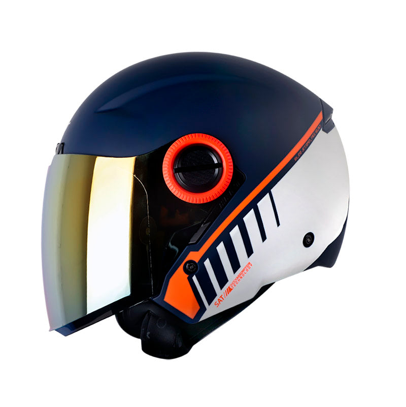 CASCO SHAFT SH-212 TELEMETRY MATE AZUL NARANJA VISOR NARANJA