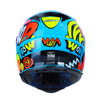 CASCO SHAFT SH-502 LAZY AZUL AMARILLO NEON