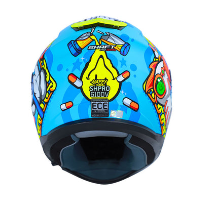 CASCO SHAFT SH-610DV PRO HAPPY MATE AZUL AMARILLO NEON