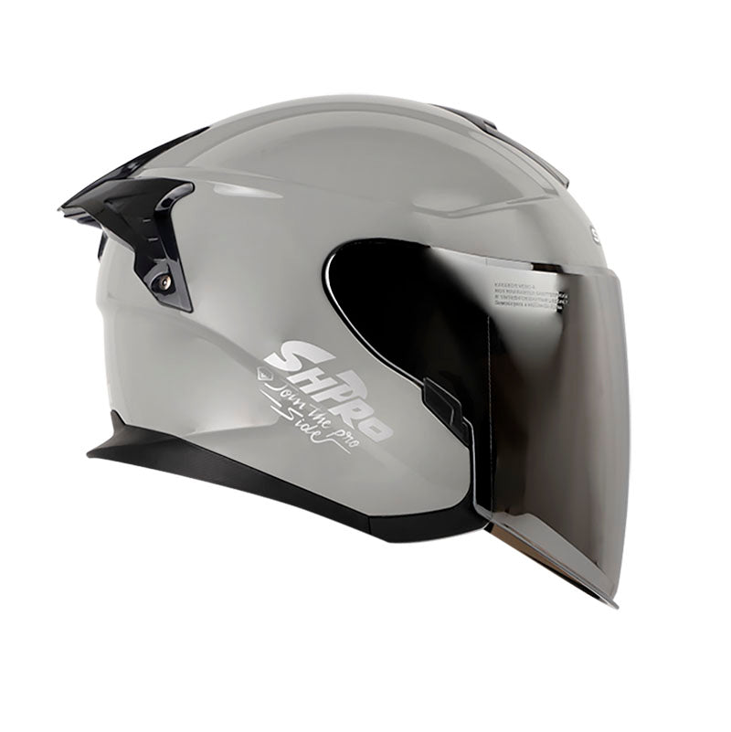 CASCO SHAFT SH-240DV PRO SOLID GRIS NARDO NEGRO VISOR PLATA