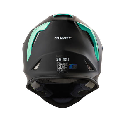 CASCO SHAFT SH-551 SOLID FLOW MATE NEGRO TURQUESA VISOR HUMO