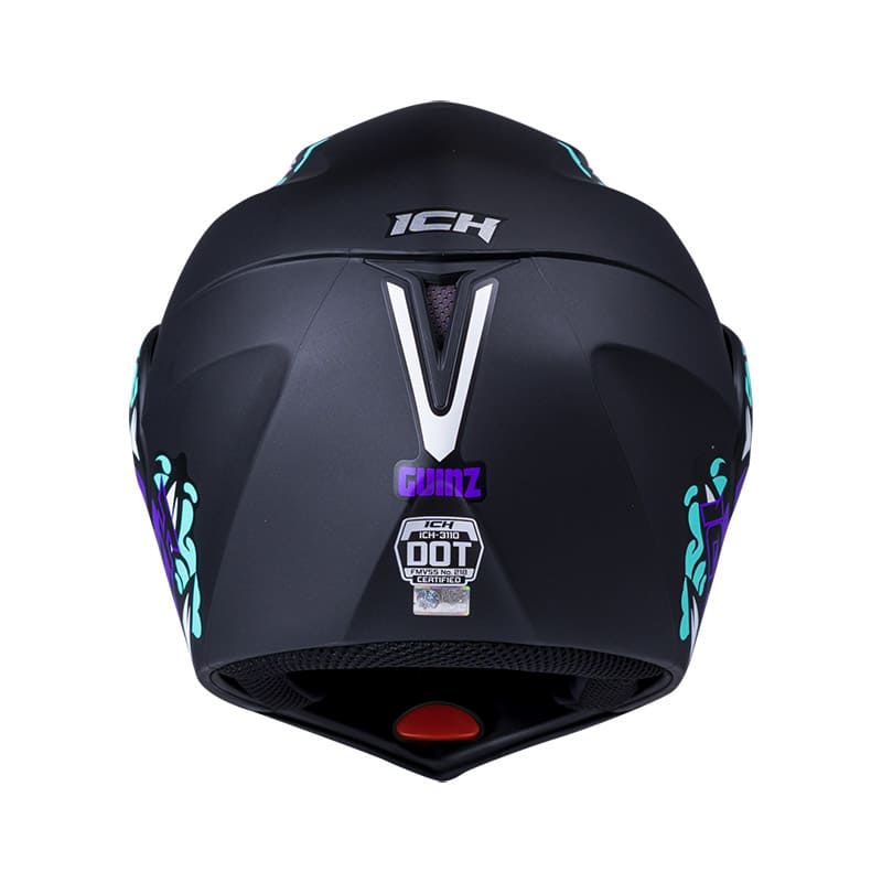 CASCO ICH ICH-3110DV GUINZ MATE NEGRO MORADO NEON VISOR HUMO