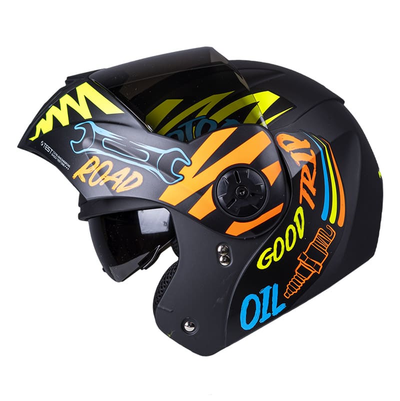 CASCO ICH ICH-3110DV MOTOR MATE NEGRO NARANJA VISOR HUMO